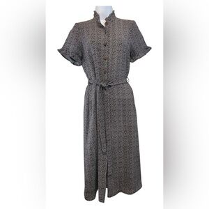 Monteau Work Dress Office Clothes Black White Short Sleeve Dress Women’s Medium